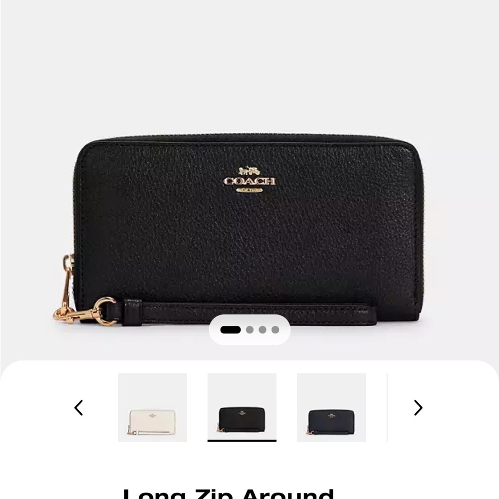 Coach Black leather Wallet Wristlet NEW w/box!